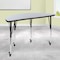 Flash Furniture Half Round 24 W, 47.5 L, 30 H, Chrome, Laminate, Particleboard, Steel, Grey XU-A48-HCIRC-GY-T-A-CAS-GG - alternate 1